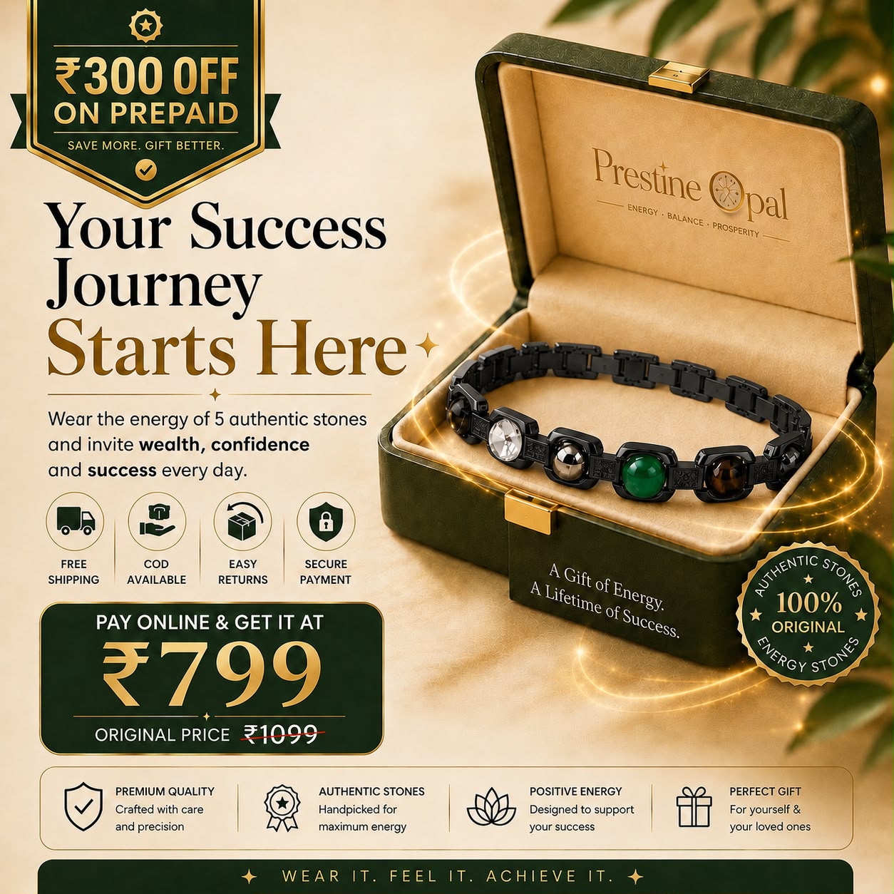 Rinmukteshwar Siddh Metal Dhan Yog™ Bracelet (Matte Black)
